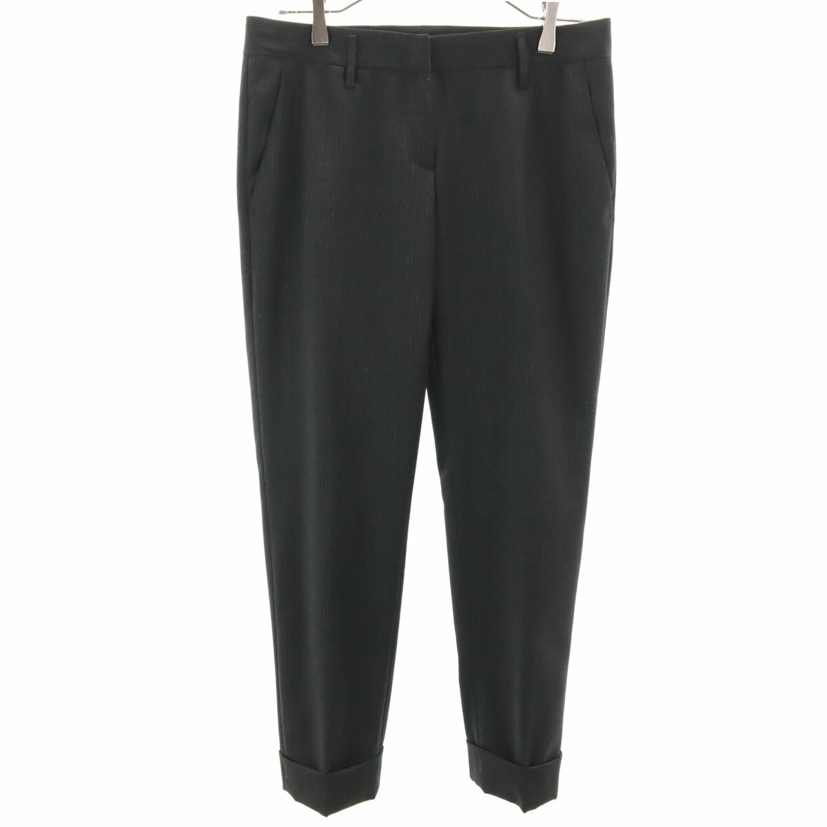 美品　プラダ　チェック柄ウールクロップドパンツ　40サイズ 美品 プラダ チェック柄ウールクロップドパンツ 40サイズ