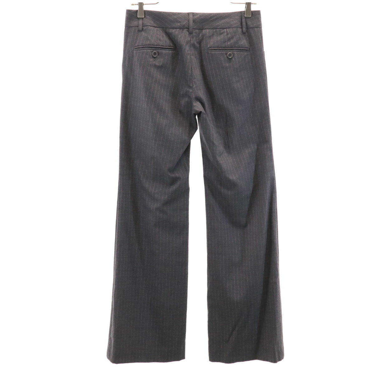 古着 theory セオリー 日本製 ウールブレンド ストレートパンツ 2 グレー レディース 【中古】