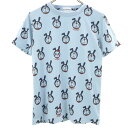 古着 Jack Bunny!! ジャックバニー ドラえもん コラボ 総柄 半袖 Tシャツ M ブルー系 レディース 【中古】