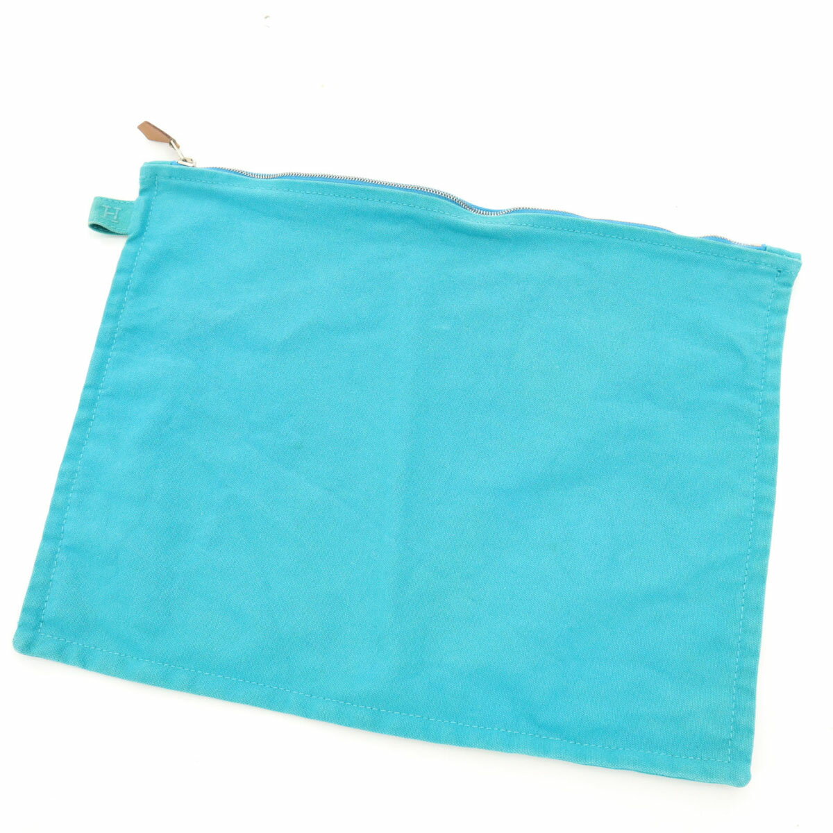 古着 HERMES エルメス フランス製 キャンパス クラッチバッグ 水色 フラットポーチ レディース 【中古】