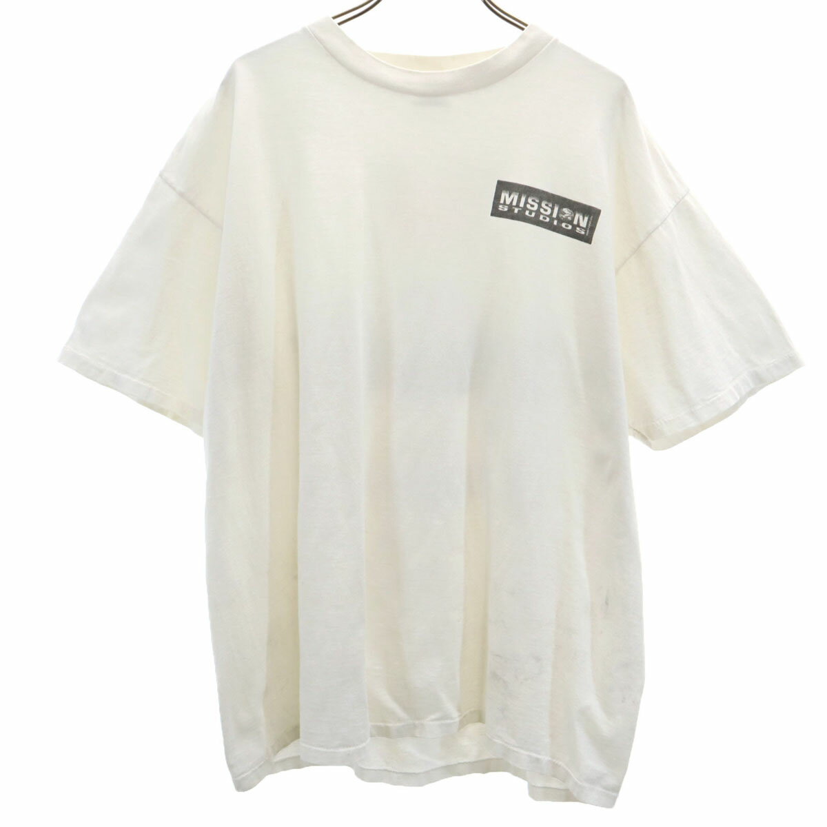 古着 POWER PRO by ONEITA パワープロバイオニータ 90s オールド バックプリント JETFIGHTER3 半袖 Tシャツ XL ホワイト シングルステッチ メンズ 【中古】