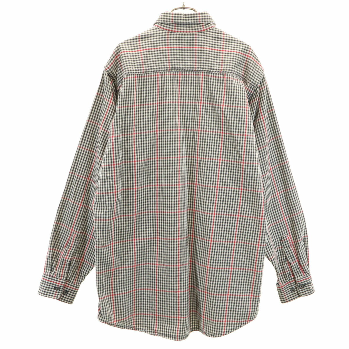 古着 Eddie Bauer エディーバウアー 80s ヴィンテージ 黒タグ チェック柄 長袖 シャツ ホワイト アウトドア メンズ 【中古】