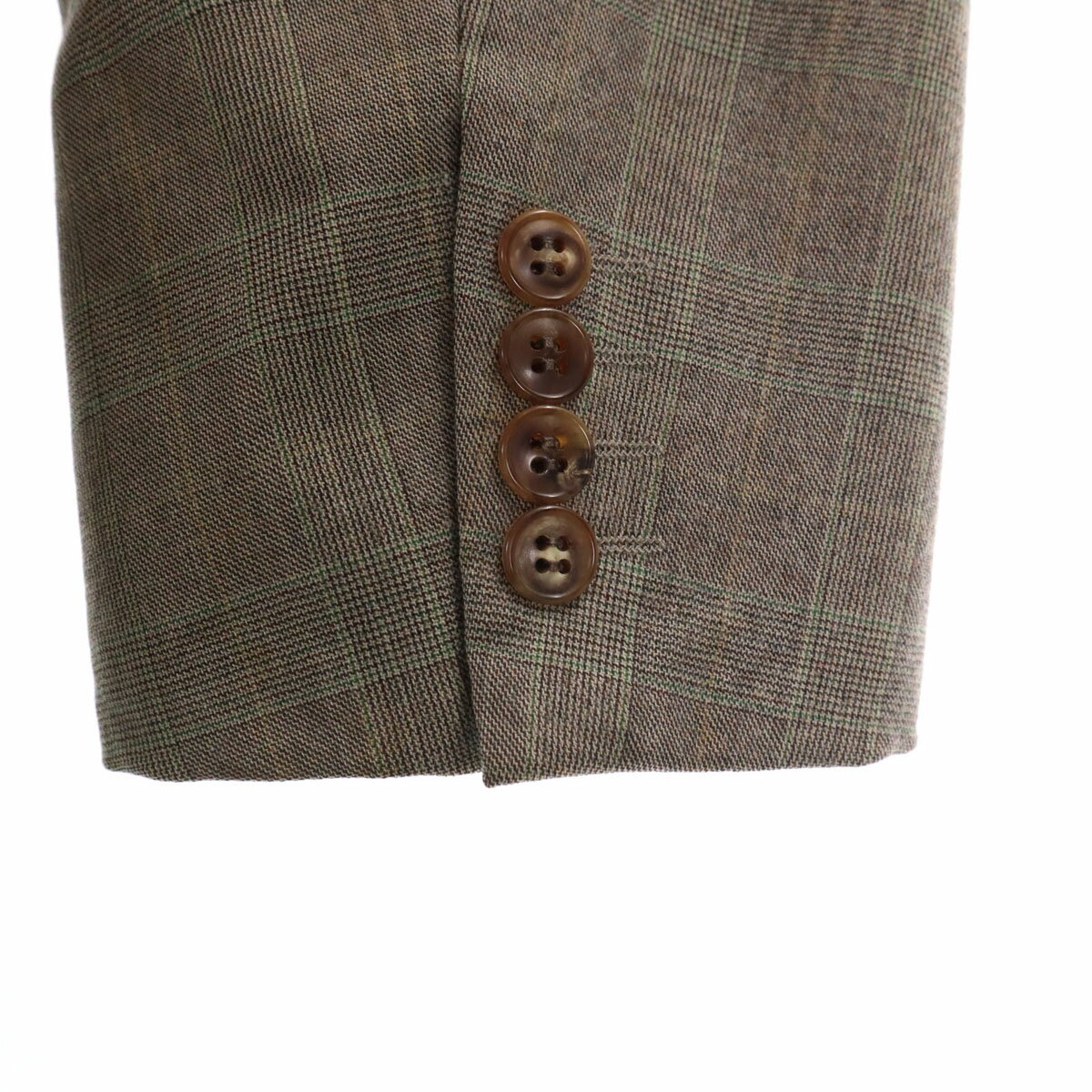 古着 LANVIN ランバン 90s ウール オールド チェック柄 スーツ 上下 セットアップ ST50-56 グレー メンズ 【中古】