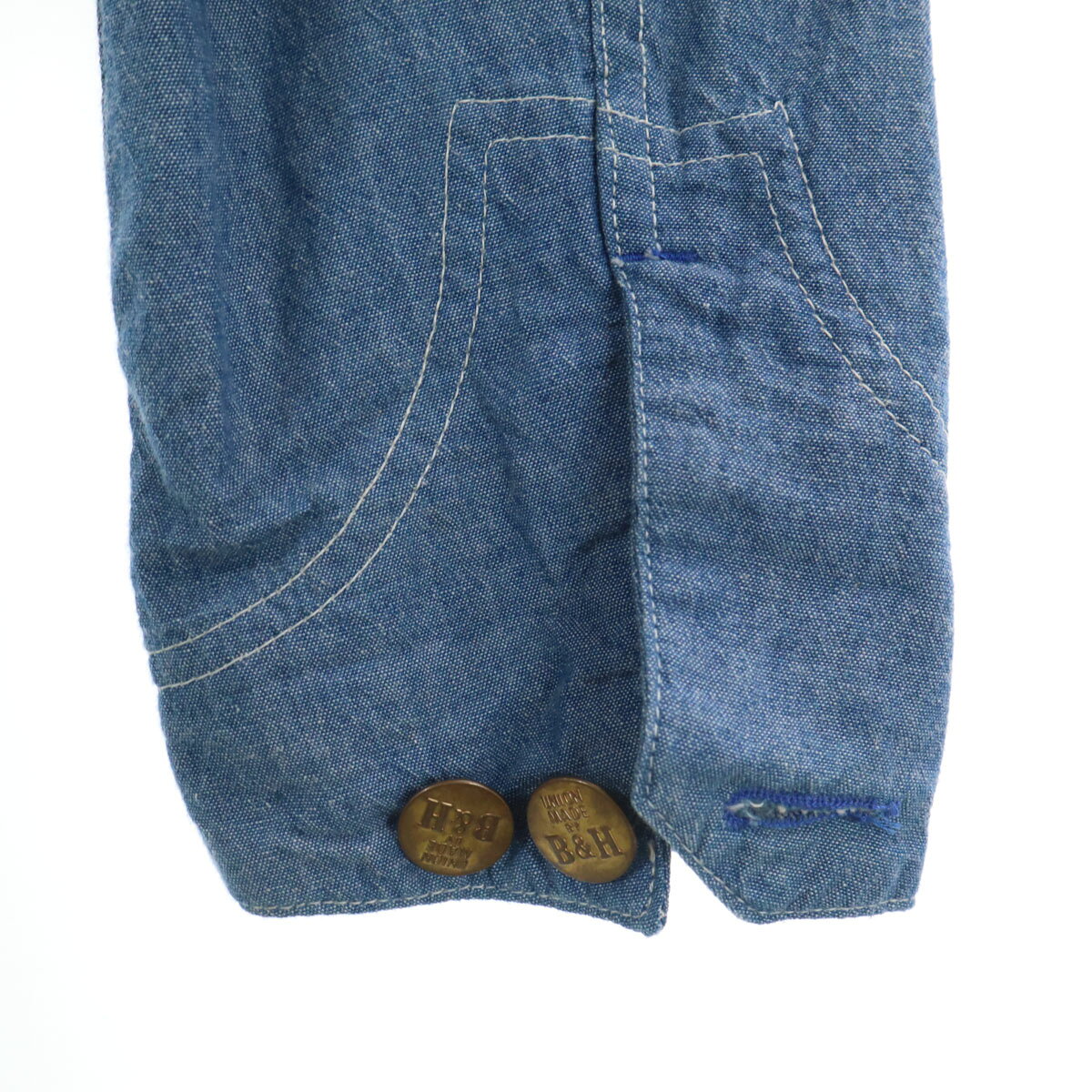 古着 BALANCE + HARMONY バランスハーモニー USA製 長袖 カバーオール M ブルー系 B&H メンズ 【中古】