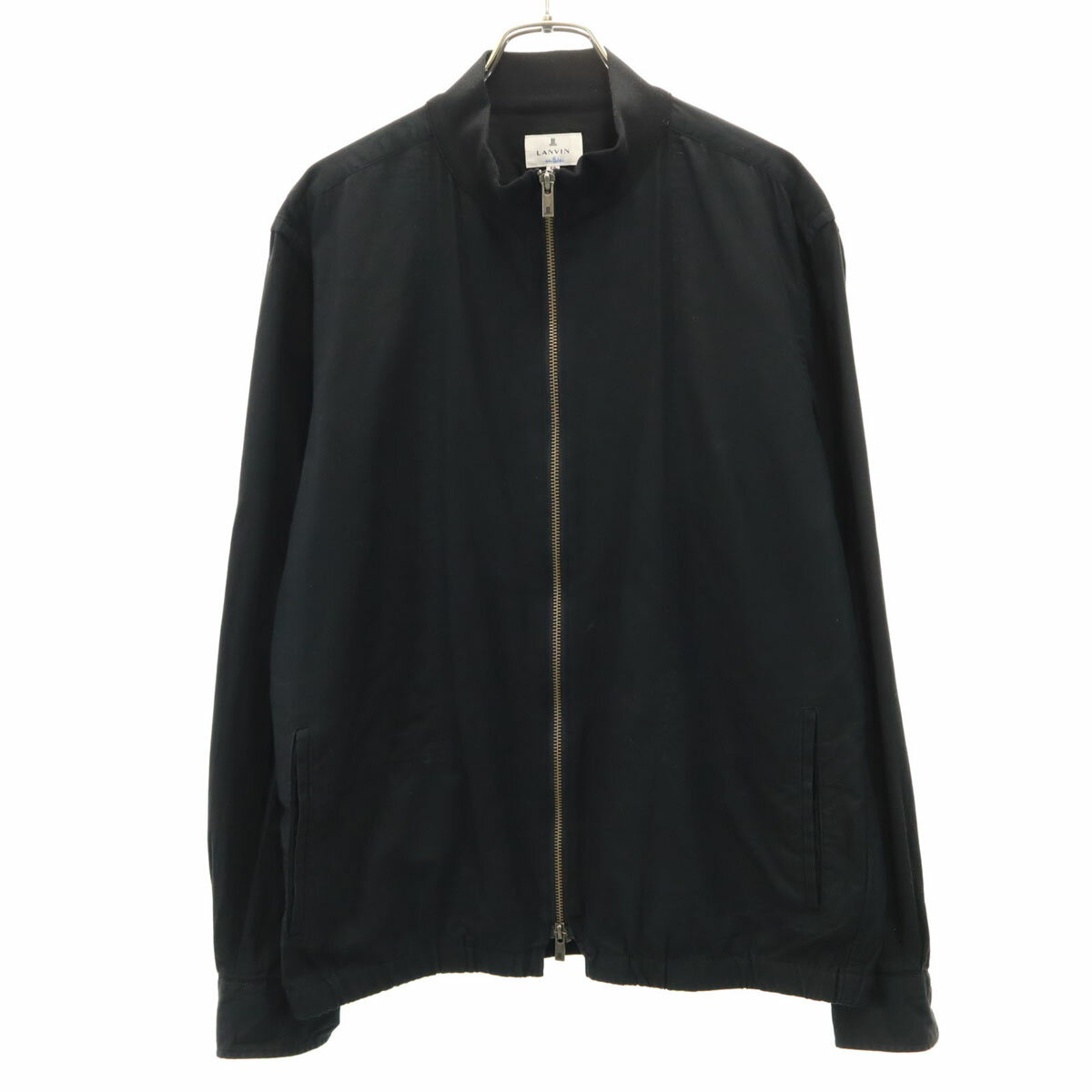 古着 LANVIN en Bleu ランバンオンブルー 日本製 ジップジャケット 52 ブラック レディース 【中古】