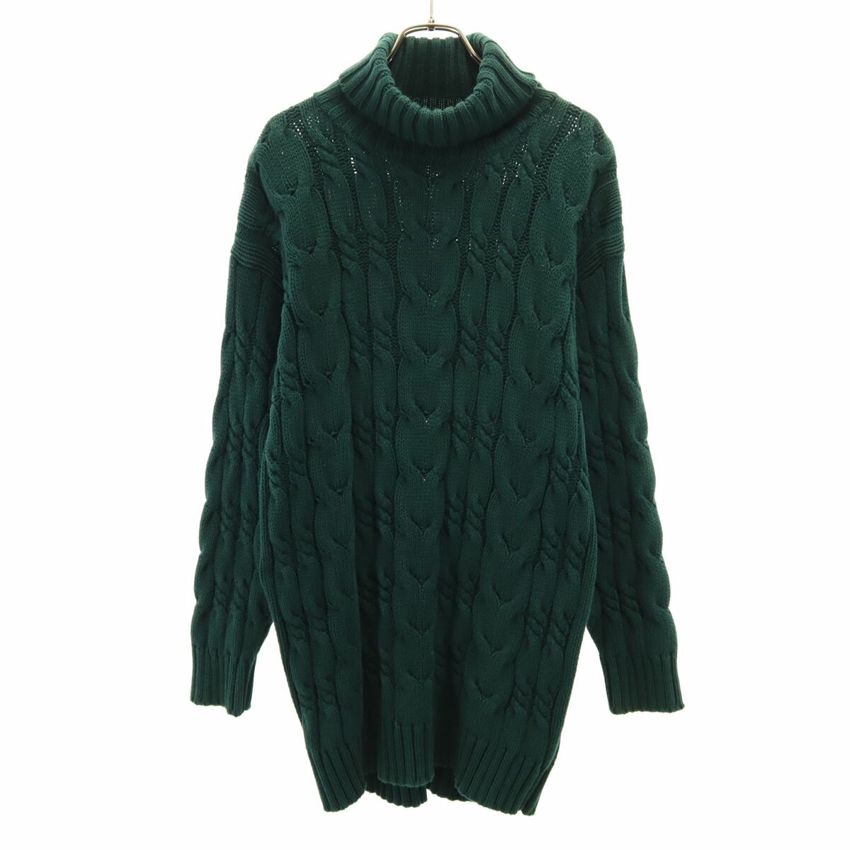 古着 GAP ギャップ 90s オールド 長袖 タートルネック ケーブル セーター M 深緑 ニット メンズ 【中古】(4)