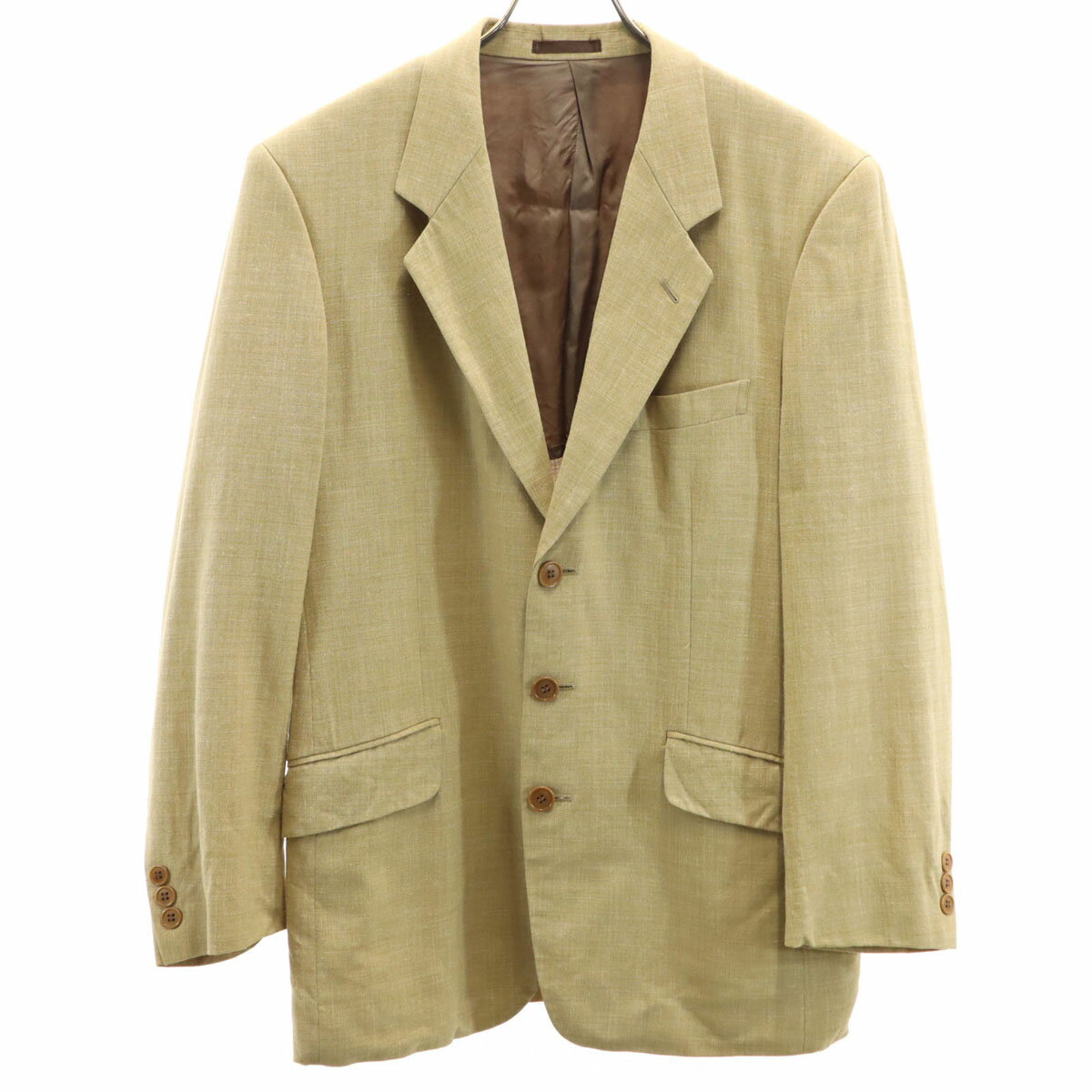 古着 Paul Smith ポールスミス 日本製 リネンブレンド テーラードジャケット M ベージュ ErmenegildoZegna メンズ 【中古】(4)