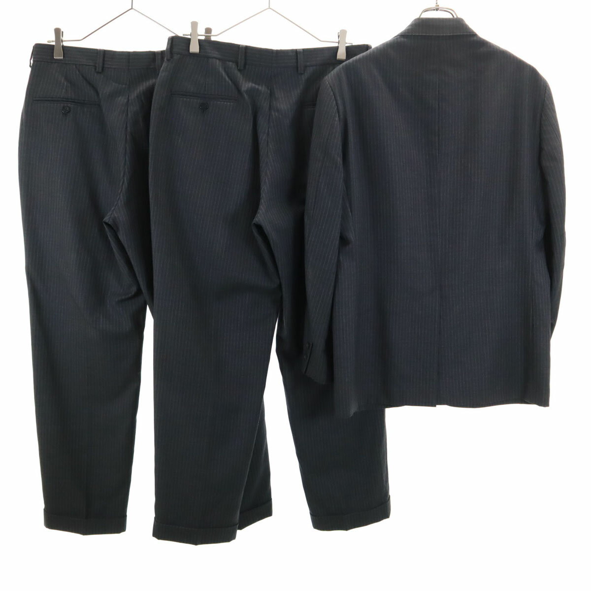 古着 Brooks Brothers ブルックスブラザーズ ストライプ柄 スーツ 上下 セットアップ グレー メンズ 【中古】