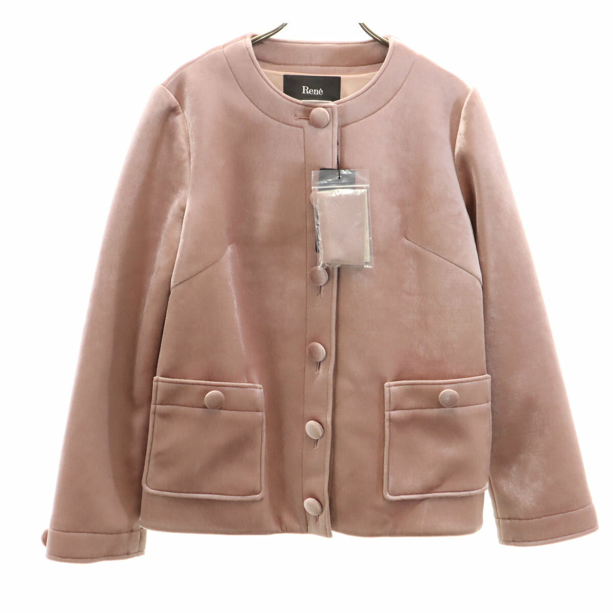 【Rene】ルネ　ブルゾン　36size 美品 中古・古着通販】Rene (ルネ) ノーカラーニットジャケット