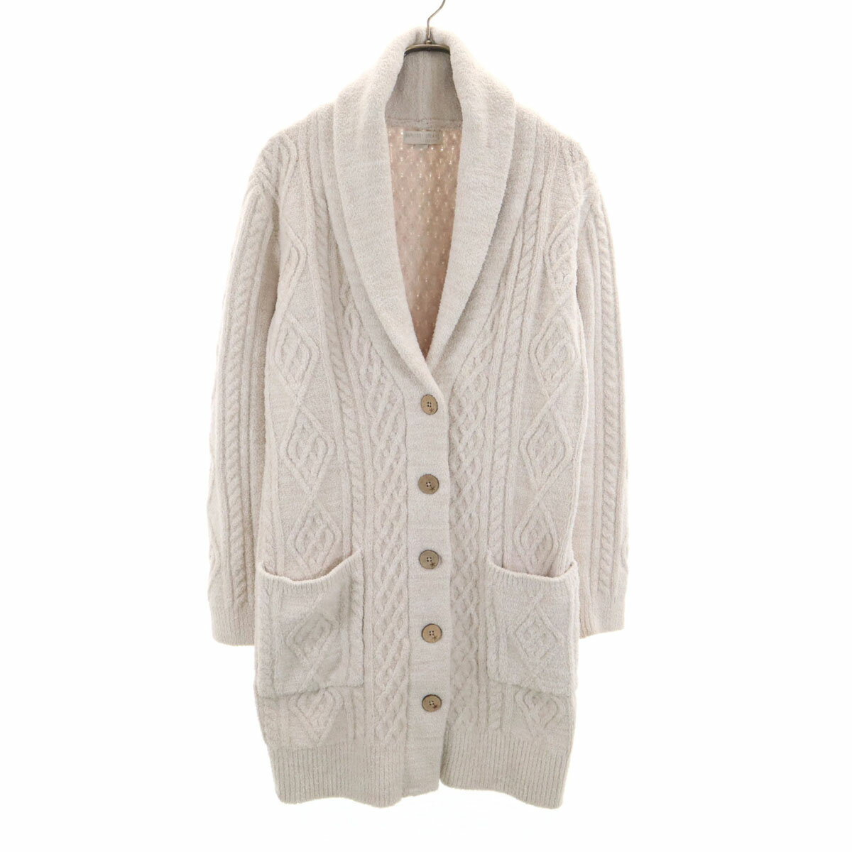 古着 BAREFOOT DREAMS ベアフットドリームズ 長袖 ショールカラー カーディガン S アイボリー系 ふわもこ レディース 【中古】