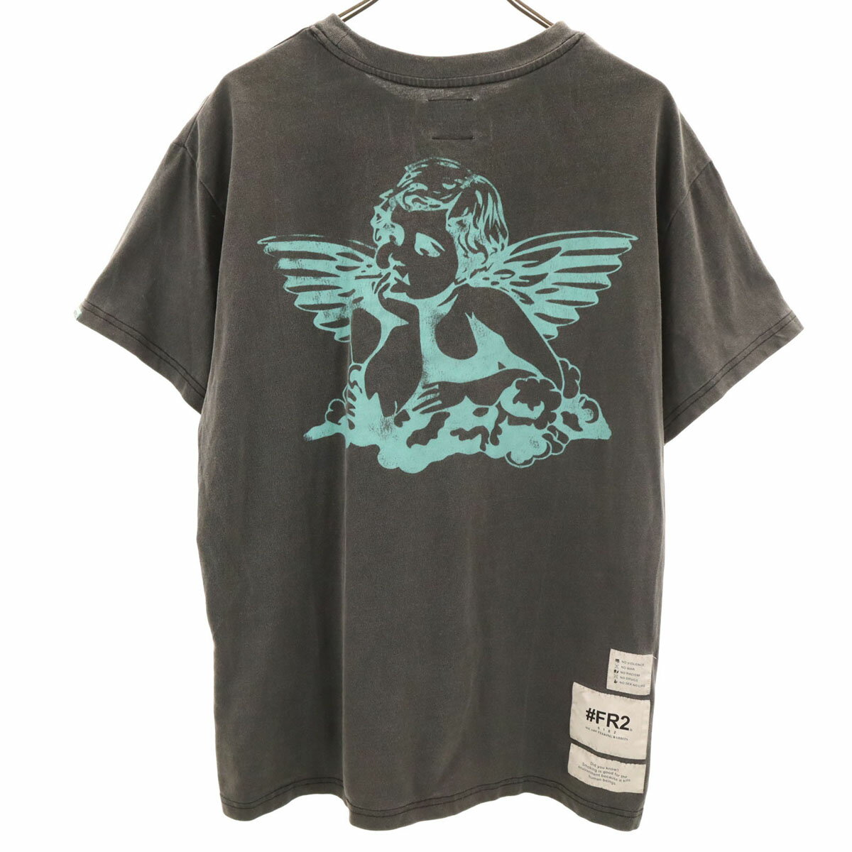 Rakuten - 古着 FR2 エフアールツー バックプリント エンジェル 半袖 Tシャツ M チャコールグレー メンズ 【中古】