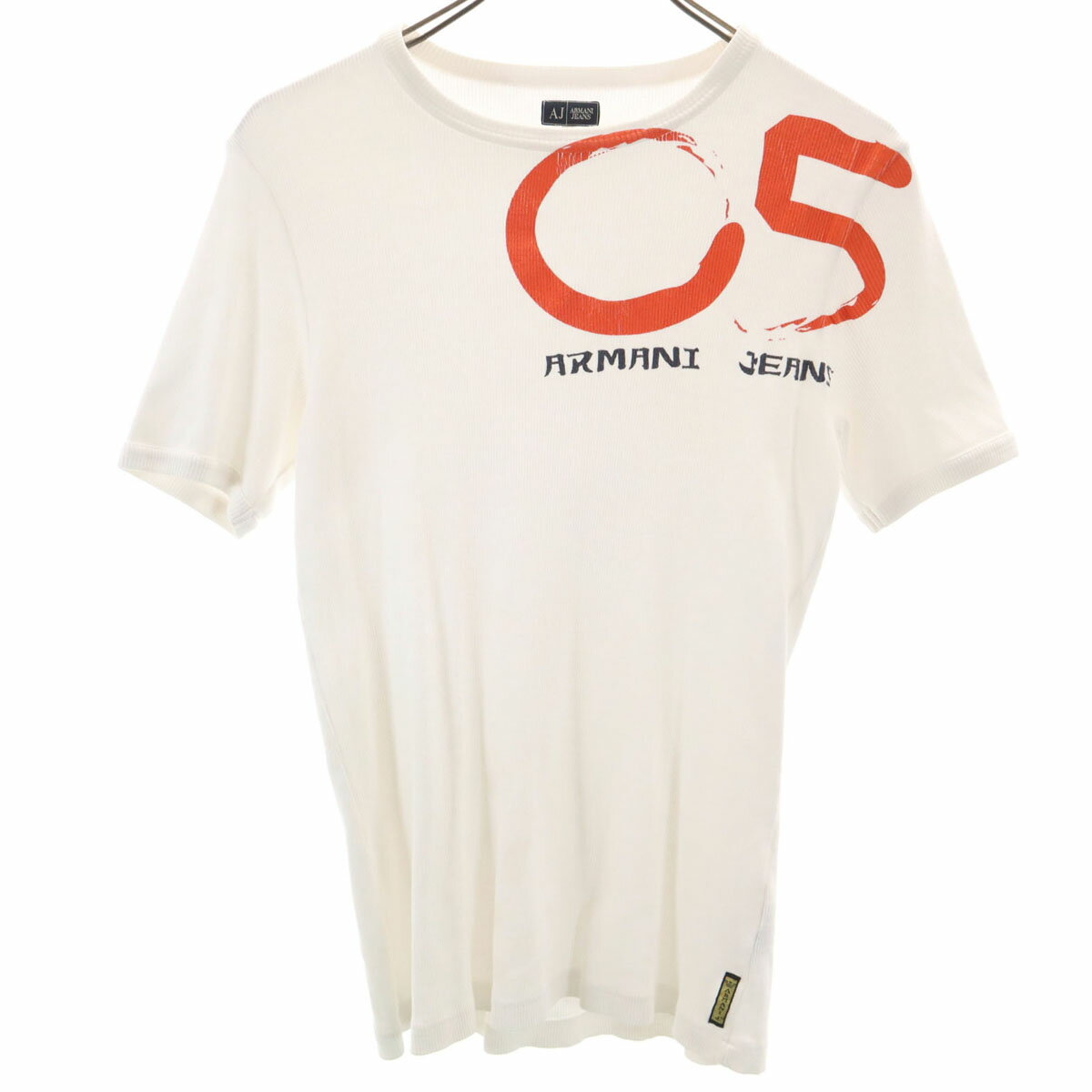 Rakuten - 古着 ARMANI JEANS アルマーニジーンズ 半袖 リブ Tシャツ L ホワイト レディース 【中古】