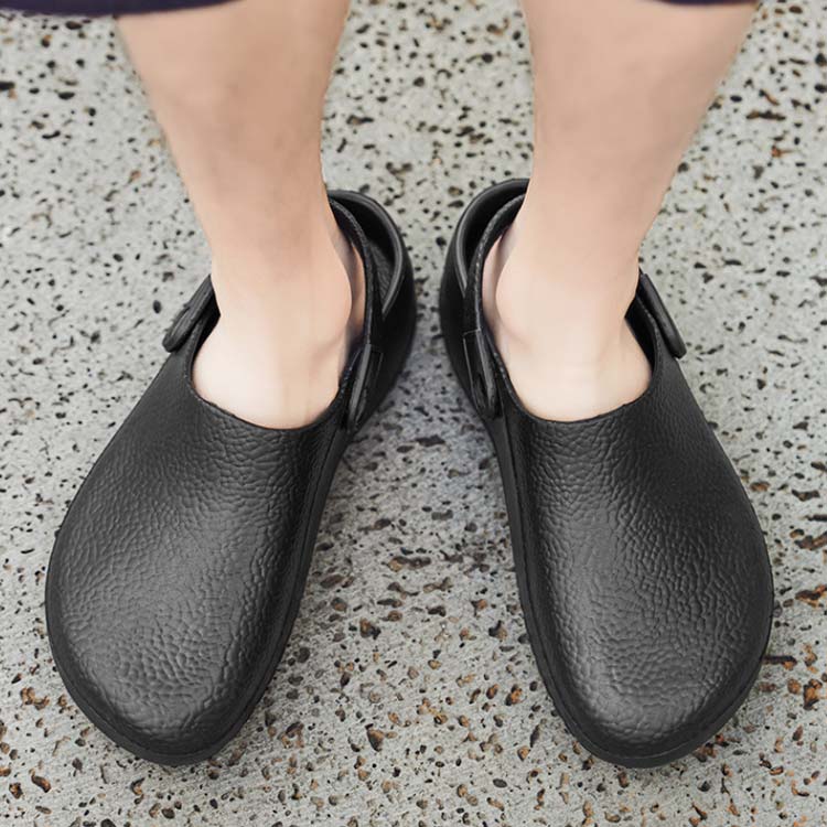 2way ワークサンダル コックシューズ かかとなし キッチンシューズ サンダル 作業靴 工場用 レディース メンズ 防水 軽量 厨房用 サンダル 滑らない ガーデン シューズ 外履き 耐摩耗性 耐油性 医療 キッチン 調理 立ち仕事 疲れない 黒 柔らかい 24-27.5cm