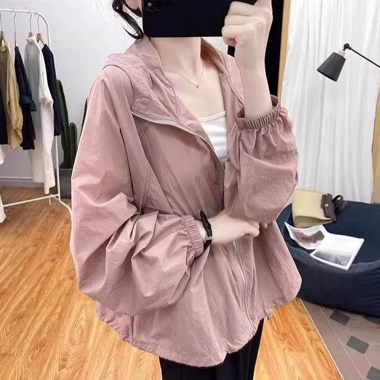 UVカット レディース アウター パーカー ブルゾン ライトアウター 軽量 薄手 ショ...