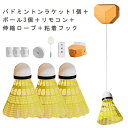 トレーナー 高さ調節 セルフトレーニング器具 練習 バドミントンラケット1個+ボール3個 リモコン付き 自動戻り 一人用 取り付け簡単 子供 大人 バドミントン...