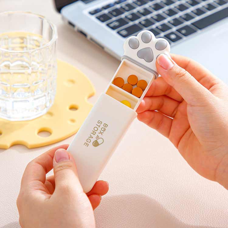 携帯用 送料無料 1日3回 薬ケース 薬入れ ピルケース 持ち運び 肉球 防水 抗菌 防...
