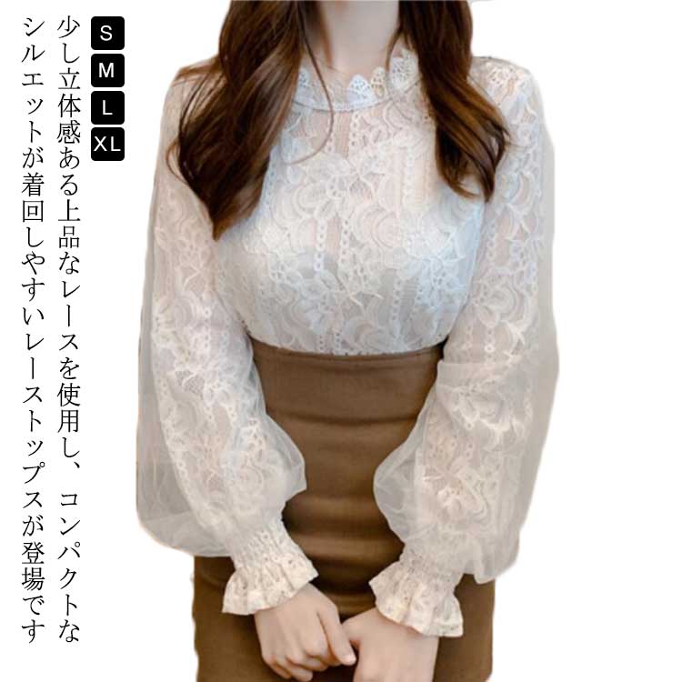 レース ブラウス レディース レースシャツ 総レース トップス tシャツ 裏地付 レースtシャツ インナー 重ね着 高見え 透け感 肌見せ 冬 大人 可愛い 上品 通勤 結婚式 二次会 オフィスカジュアル 長袖 シースルー シャツ ハイネック 春