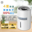 加湿器 気化式 4L 大容量 25畳対応 PM2.5 空気清浄機 花粉対策 除菌 アロマ 静音 上部給水 水漏れしない 自動湿度調整 お手入れ簡単 水量確認可能 省エネ 卓上 usb 上から給水 寝室 節電 もらって 嬉しい ランキング おすすめ オフィス 床置き 乾燥対策 乾燥 予防対策