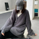 《クーポンで50%OFF→2,490円》 カーディガン秋冬定番・シャギーカーディガン カーデ もこもこ あったか レディース 袖ゆったり アウター 長袖 体型カ...