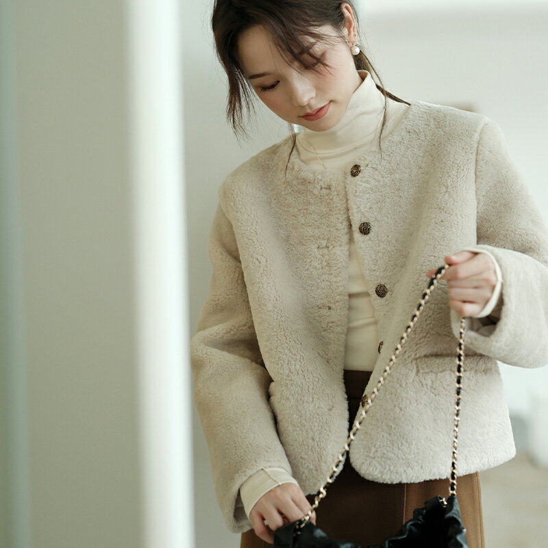 Atose ジャケット ミドル丈 モコモコ ふわふわ ボア アウター ゆったり 体型カバー 長袖 シープボアアウター コート ウールコート キャンプ ウェア 冬用 冬服 結婚式 入学式 卒園式 卒業式 入園式 30代 40代 50代