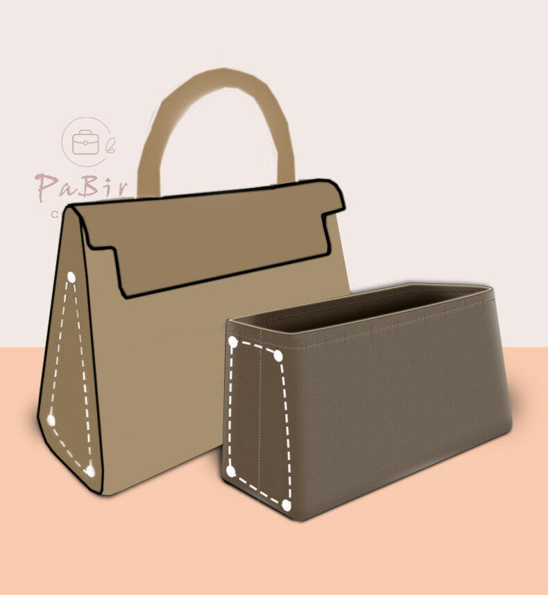 バッグインバッグ Hermes Kelly 対応 ナイロン インナーバッグ 軽量 自立 チャック...