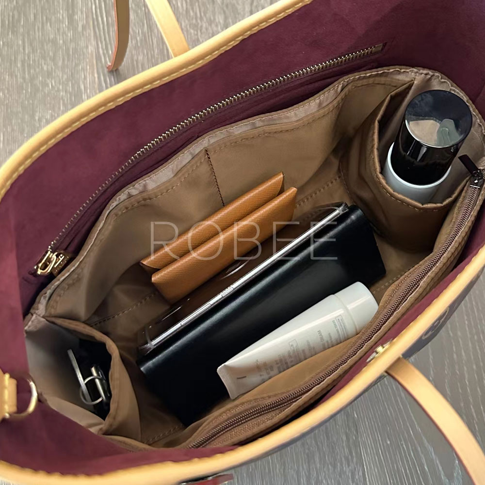 バッグインバッグ ルイヴィトン LV Carryall 対応 軽量 自立 インナーバッグ ナイロン チャック付き 小さめ 大きめ バッグの中 整理 整頓 通勤 旅行バッグ 防水 水洗可能 バッグ 内部 底 汚れ防止 BagCare bellperleshop-10000679 bellperleshop サンプル画像3