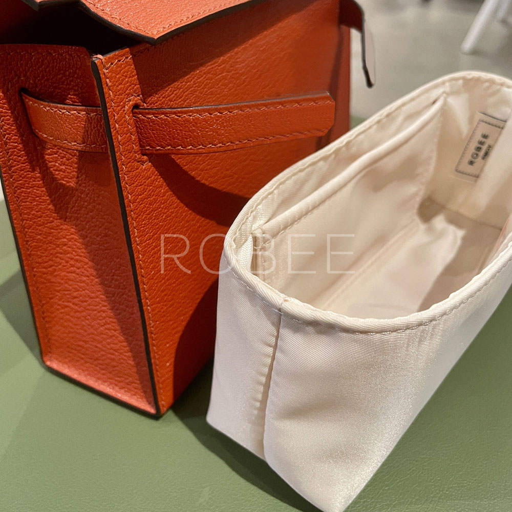 バッグインバッグ エルメスHermes Mini Kelly Danse対応 インナーバッグ 軽量 自立 ナイロン チャック付き 小さめ 大きめ バッグの中 整理 整頓 通勤 旅行バッグ 防水 水洗可能 バッグ 内部 底 汚れ防止 BagCare bellperleshop-10000720 bellperleshop サンプル画像3