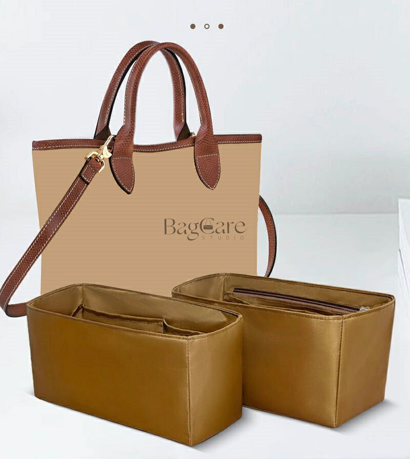 バッグインバッグ Longchamp Le Panier Pliage対応 ナイロン素材 ロンシャン対応 インナーバッグ 自立 ピッタリ 撥水防止 収納 軽量 整理 整頓 通勤 仕分け バッグの中 旅行バッグ 小物入れ バッグ 内部 底 汚れ防止 BagCare bellperleshop-10001215 bellperleshop サンプル画像2