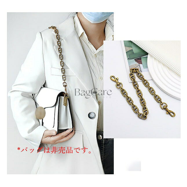 bellperleshopのCOACH交換用 チェーン ベルト ショルダーストラップ 軽い 肩掛けチェーン 金属 チェーンバッグ バッグ小物 調整 持ち手 ハンドル ファション 高品質 単品 レディース おしゃれ 簡単な取り付け 幅1cm BagCare｜アングル2