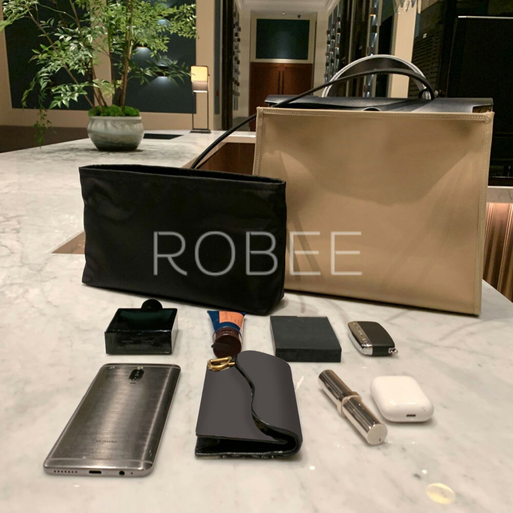 バッグインバッグ エルメスHermes Herbag 対応 軽量 自立 インナーバッグ ナイロン　チャック付き 小さめ 大きめ バッグの中 整理 整頓 通勤 旅行バッグ 防水 水洗可能 バッグ 内部 底 汚れ防止 BagCare 2