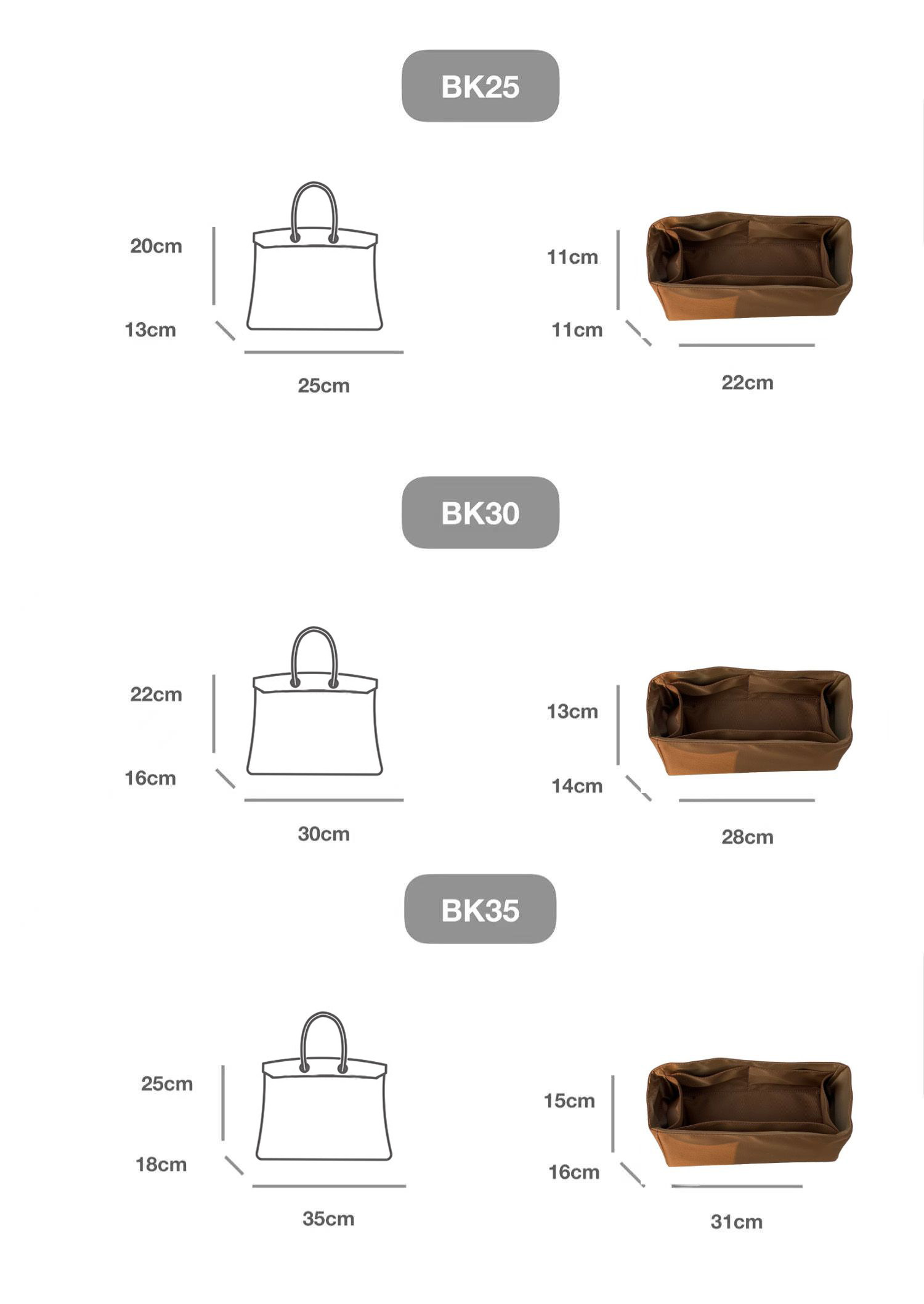 バッグインバッグ エルメス Hermes birkin25 30 35対応 軽量 自立 インナーバッグ ...