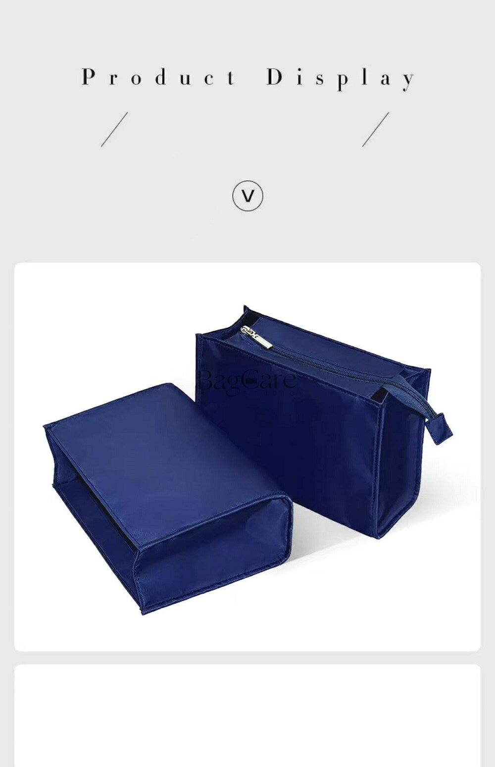 バッグインバッグ Dior book tote対応 ナイロン インナーバッグ 軽量 自立 チャック付き 小さめ 大きめ バッグの中 整理 整頓 通勤 旅行バッグ カスタマイズ　定制 バッグ 内部 底 汚れ防止 BagCare bellperleshop-10000569 bellperleshop サンプル画像2