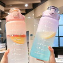 スポーツ 2リットルすいとう スローガングラフィック水筒 ストロー 水筒 直飲み 2l メモリ付き bpaフリー水筒 2リットル ジャグ
