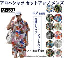 夏 アロハシャツ セットアップ メンズ 半袖 シャツ ショートパンツ 上下セット 花柄 Tシャツ ハーフパンツ 2点セット 短パン ビーチシャツ プリント ハワ...