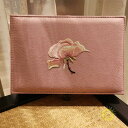 ジュエリー アクセサリー用品 収納ボックス ケース 大容量 スクエア 花 刺繍 多機能 ネックレス リング ピアス 大きめ ピンクシャープデザイン モダン