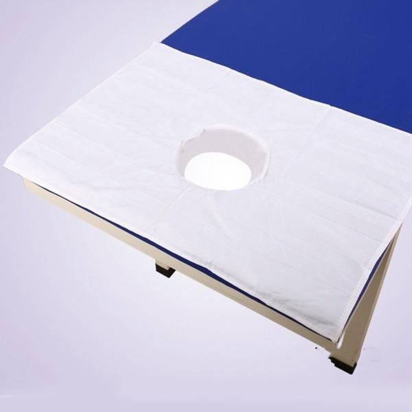 ビューティーサロンSPAマッサージテーブルホワイト用フェイスホール付きマッサージテーブルカバーシート