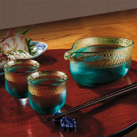 酒器 津軽びいどろ 酒つぎ ぐい呑み セット【7560円(税込)以上で送料無料】