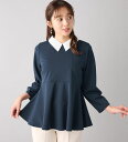 チュニック M L LL 3L 【嬉しい3つの機能付】ストレッチ素材衿付ペプラムチュニック(M〜3L) ベルーナ belluna 40代 50代 60代 ミセス...