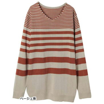 ニットプルオーバー M L LL 3L ランダムボーダーニット(M〜3L) 30代 40代 50代 ミセス レディース ファッション ベルーナ Ranan ラナン 大人 秋 秋服 ニット プルオーバー トップス プチプラ 長袖