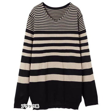 ニットプルオーバー M L LL 3L ランダムボーダーニット(M〜3L) 30代 40代 50代 ミセス レディース ファッション ベルーナ Ranan ラナン 大人 秋 秋服 ニット プルオーバー トップス プチプラ 長袖
