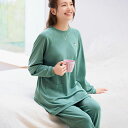 \GWクーポン利用で店内全品10%OFF/パジャマ ゆったり春の刺しゅうスウェットパジャマ(M〜LL) レディース ミセス 大人 インナーコレクション ルームウ...