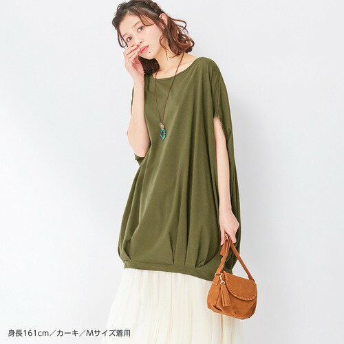 チュニックMLLL3L4L5L-6L7L-8L【5つの機能付】裾タックゆるドルマンチュニック(M~7L-8L)ベルーナ20代30代40代レディースファッション夏夏服シャツブラウスUVカット吸汗速乾接触冷感抗菌防臭体型カバーViolaeViola涼しいひんやり