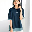 フィラ ペアTシャツ カットソー プルオーバー ＜FILA＞配色ハイネックプルオーバー(M～LL) ミセス 大人 ファッション レディース トップス Tシャツ UV対策 UV 体型カバー 40代 50代 Belluna ベルーナ