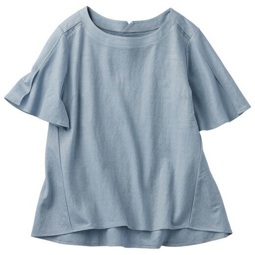 ＼最大20％OFFクーポン／ カットソー プルオーバー かのこ素材レース切替フレアープルオーバー(M〜LL) レディースファッション ミセス 大人 盛夏 トップス Tシャツ 体型カバー 40代 50代 Belluna ベルーナのサムネイル