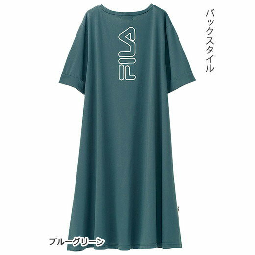 【1000円OFFクーポン配布中】●アウトレット●Tシャツ M L LL ＜FILA＞バックプリントワンピース ベルーナ Belluna 40代 50代 60代 レディース ミセス 大人 ファッション 夏 シャツ トップス フィラ 半袖 在庫処分 在庫限り スポーツ