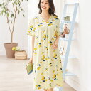 \GWクーポン利用で店内全品10%OFF/ナイティ 超長綿ゆったりVネックワンピース(M〜LL) レディース 大人 ミセス インナーコレクション ホームウェア ...