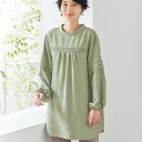 \GWクーポン利用で店内全品10%OFF/チュニック タック使い細コールチュニック(M〜LL) レディースファッション ミセス 大人 トップス 40代 50代 ...