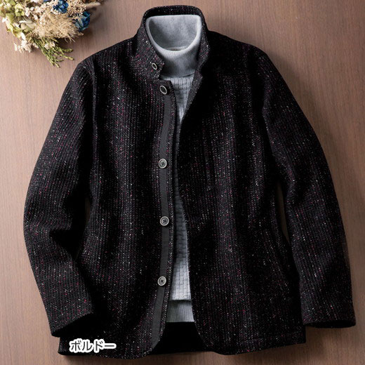 ＼最大20％OFFクーポン／ ジャケット 季節の変わりめツイード調ジャケット(S〜3L) ベルーナ 40代 50代 60代 メンズ 紳士 大人 メンズファッション メンズライフ アウター 羽織り あったか 大きいサイズ