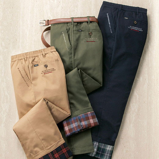 ＼お年玉クーポン2026円OFF／パンツ 【3本組】＜ダンロップ・リファインド＞裏フランネル暖か快適 ...