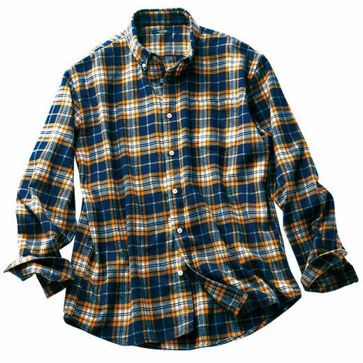シャツ 綿100％チェック柄ネルシャツ(M～LL) ベルーナ